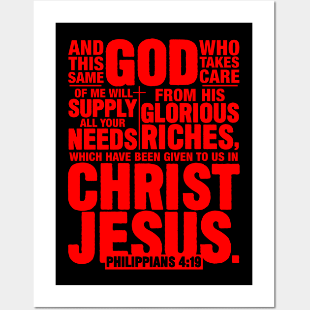 Philippians 4:19 Wall Art by Plushism